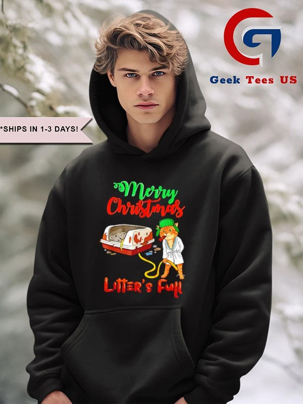 Cat litter’s full Merry Christmas shirt