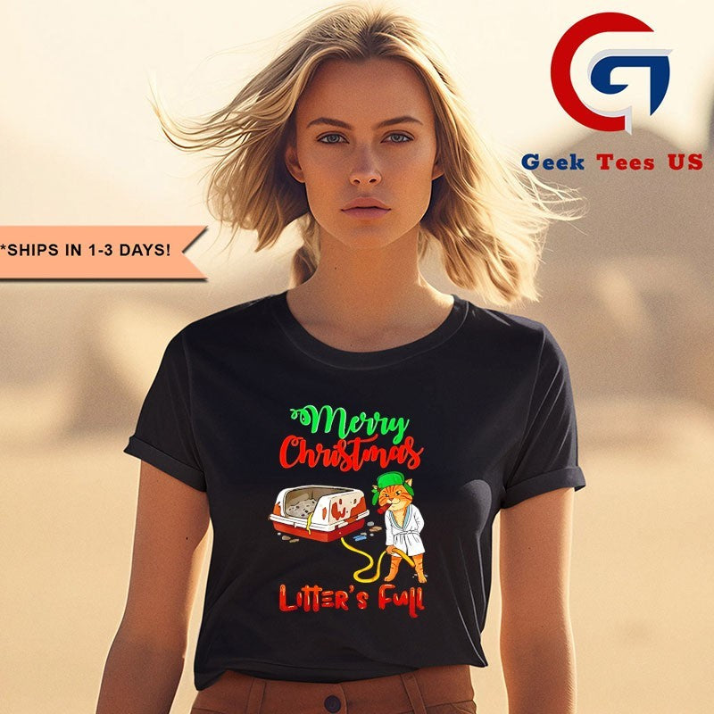 Cat litter’s full Merry Christmas shirt