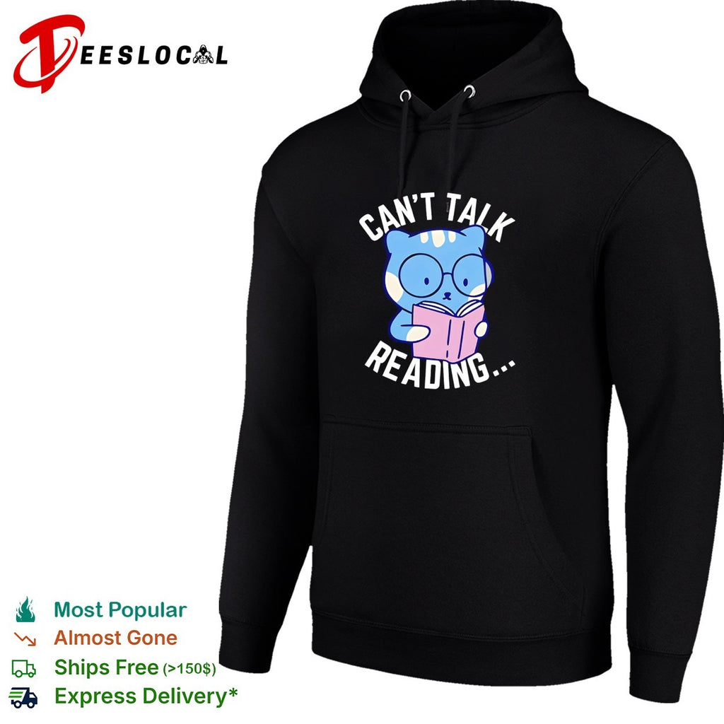 Cat reading book can’t talk reading shirt