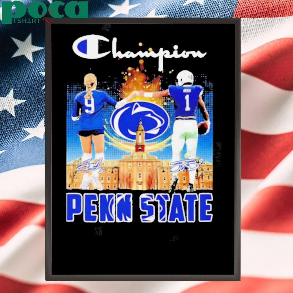 Champion Brianna Whitaker and Jaylen Reed Penn State signatures shirt