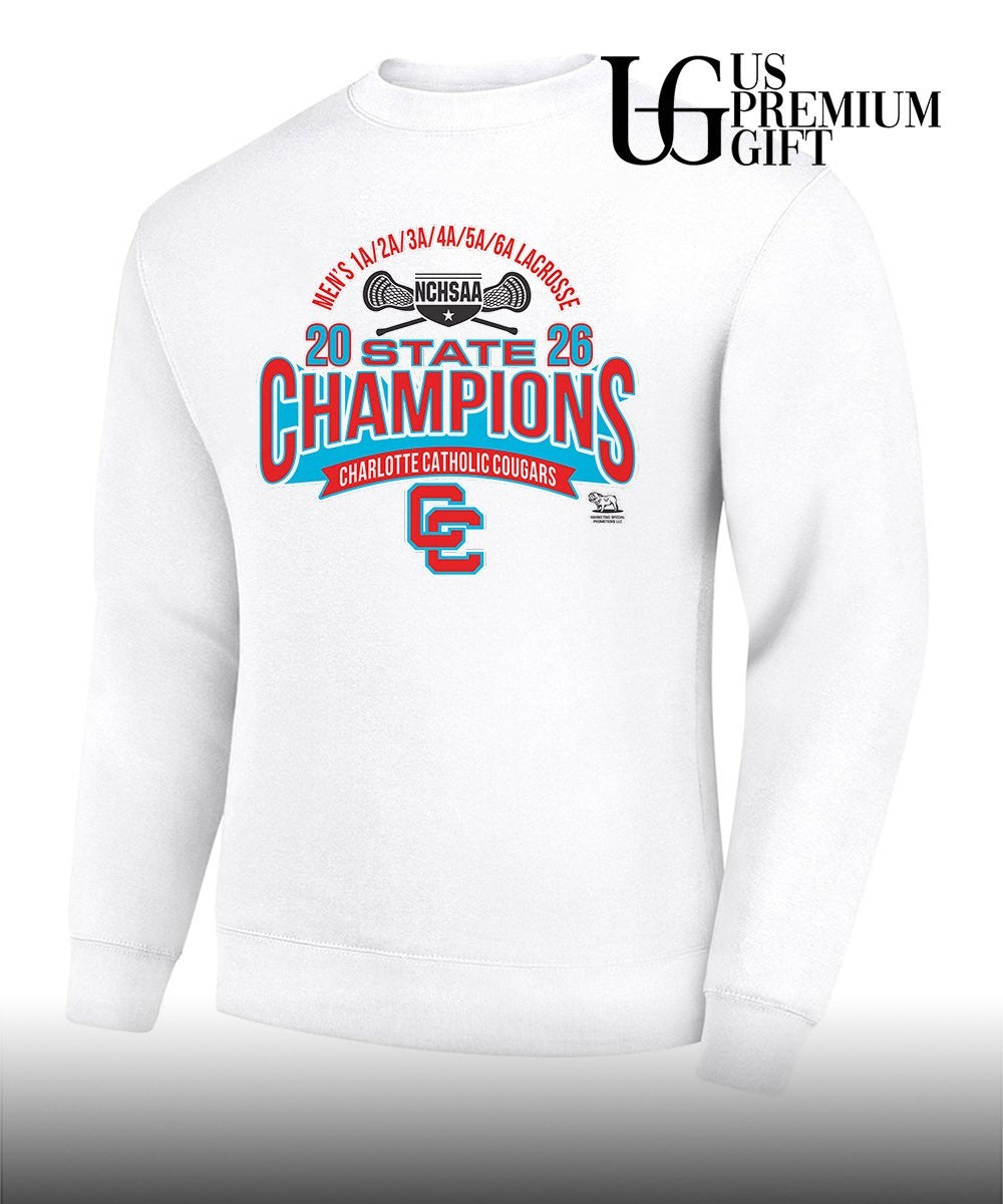 Charlotte Catholic Cougars NCHSAA Men’s 1A to 6A Lacrosse State Championship 2026 shirt