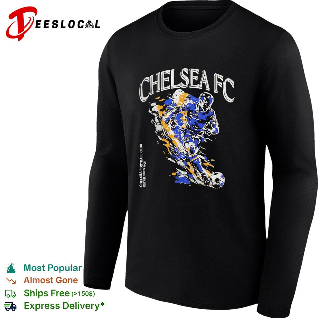 Chelsea FC football club established 1905 kicking player shirt