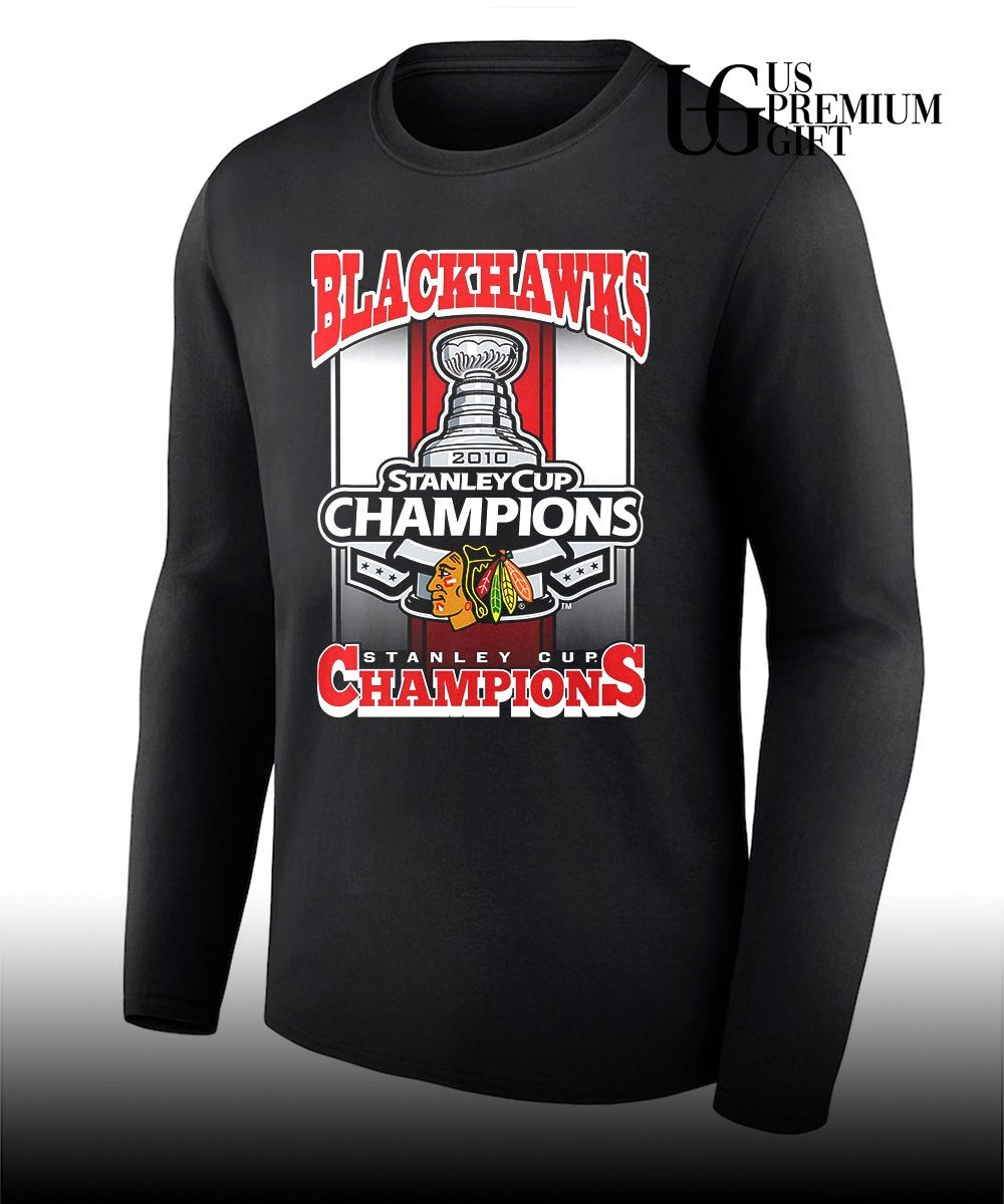Chicago Blackhawks NHL Stanley Cup Champions 2010 trophy graphic shirt