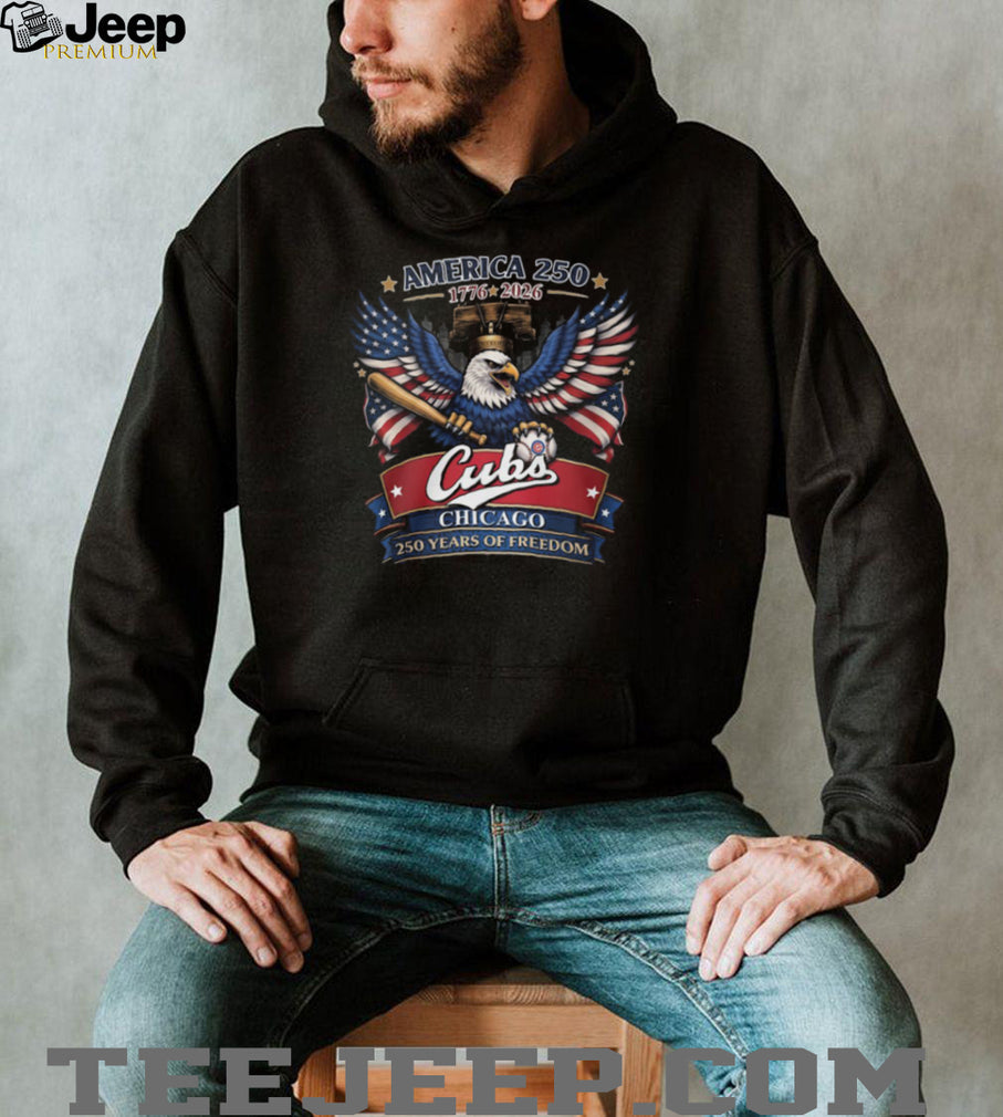 Chicago Cubs America 250th Anniversary Eagle Baseball Bat Patriotic Liberty T Shirt