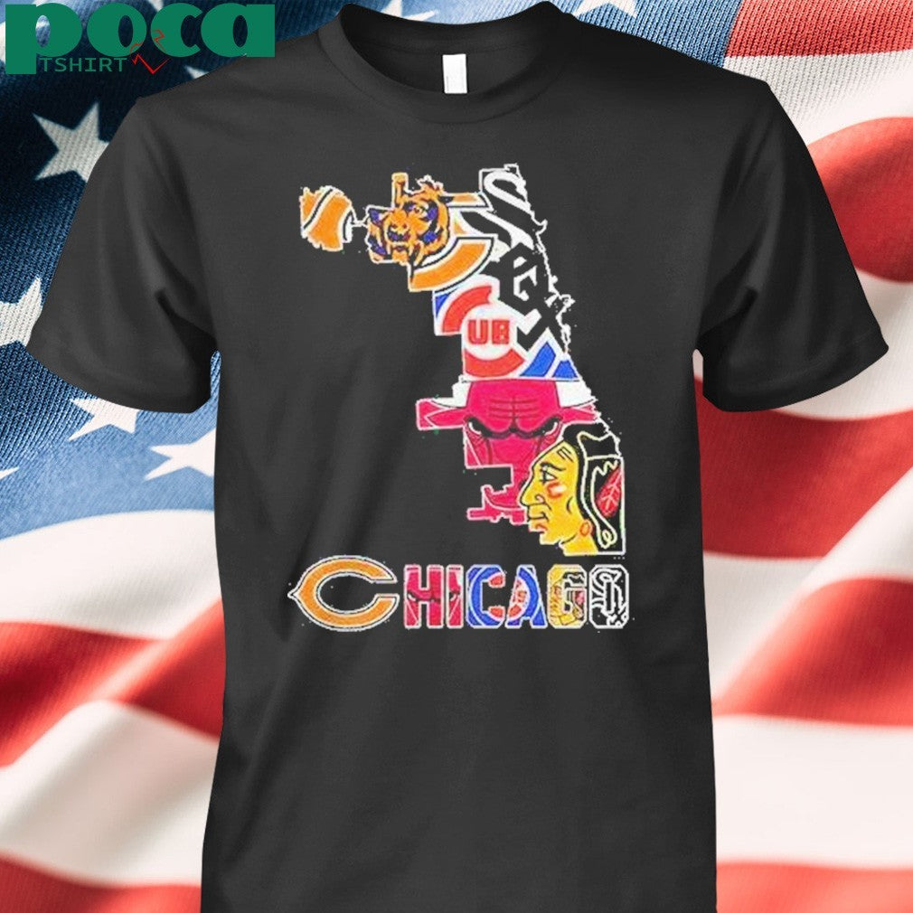Chicago Sports Team Map Logo Shirt