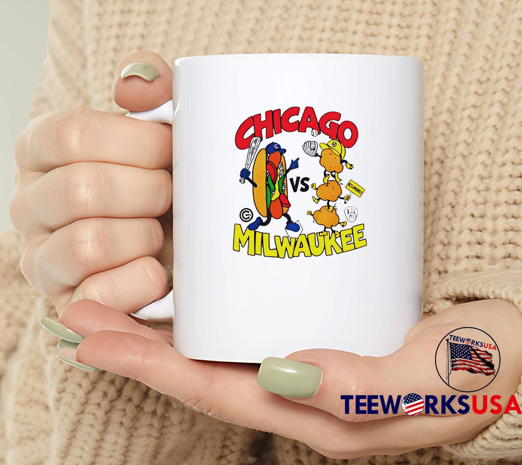 Chicago vs Milwaukee Baseball Rivalry Hot Dog and Cheese Curds shirt