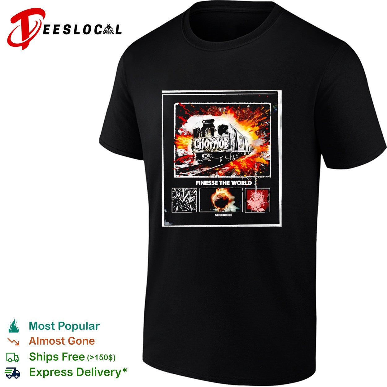 Chopmob finesse the world train graffiti shirt