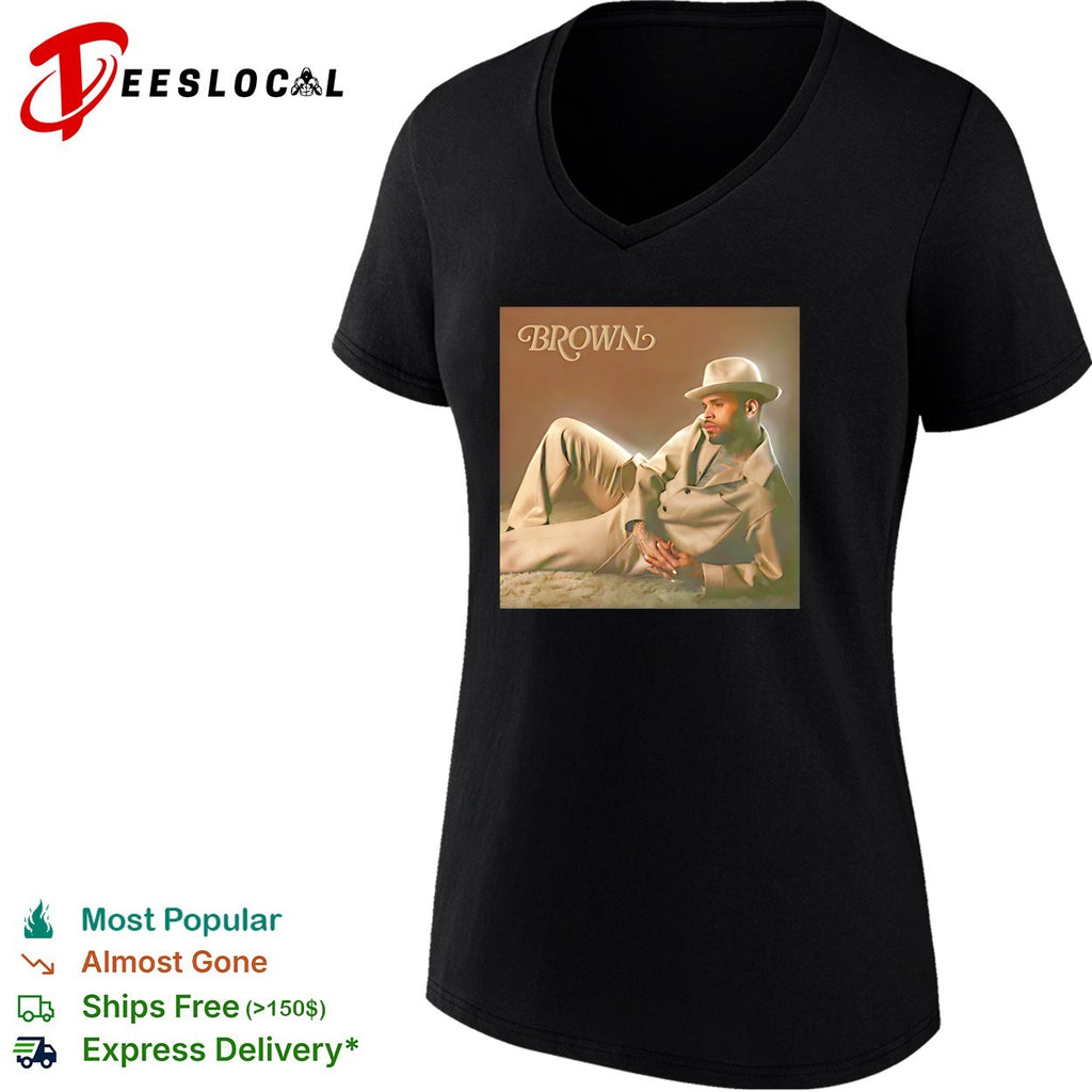 Chris Brown lying brown album shirt