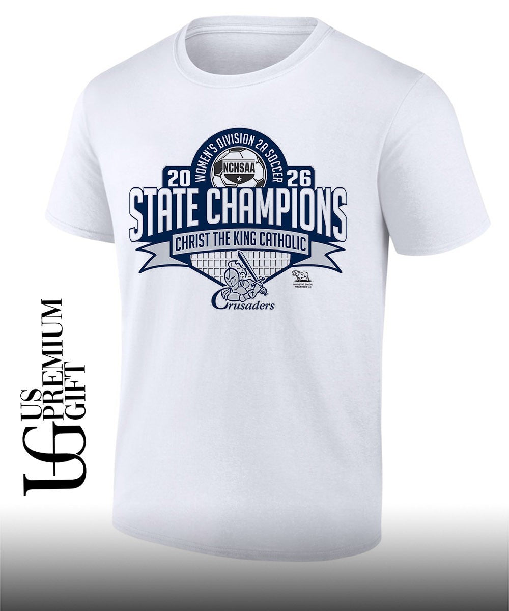 Christ The King Catholic NCHSAA Women’s 2A Soccer State Champions 2026 shirt