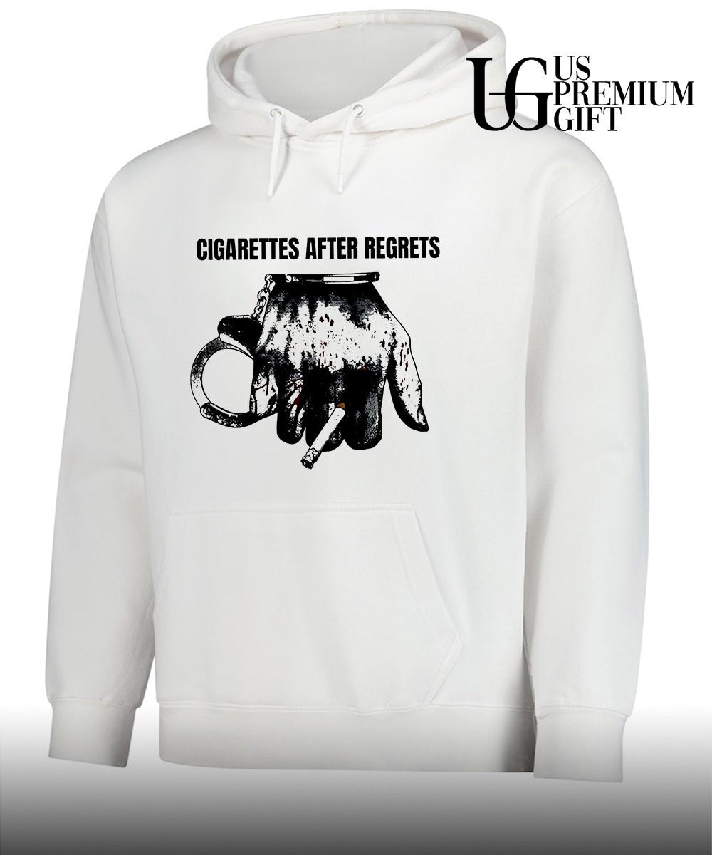 Cigarettes after regrests handcuffed arm smoking shirt