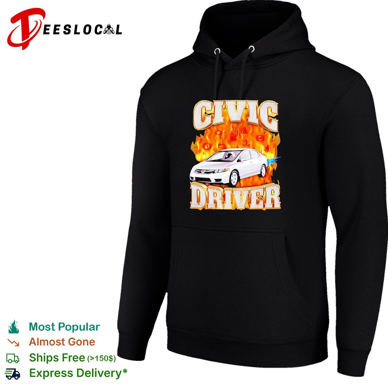 Civic Driver Honda Car JDM Automotive balzing graphic shirt
