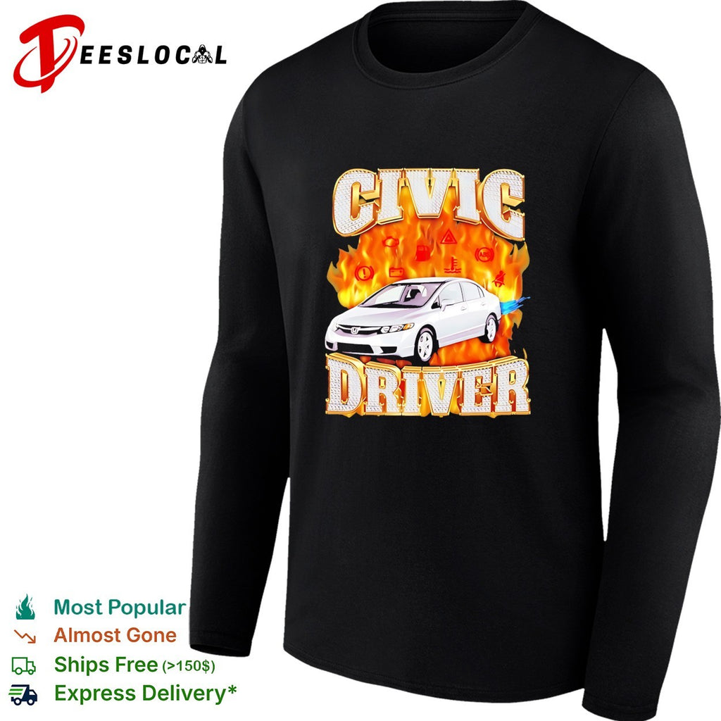 Civic Driver Honda Car JDM Automotive balzing graphic shirt