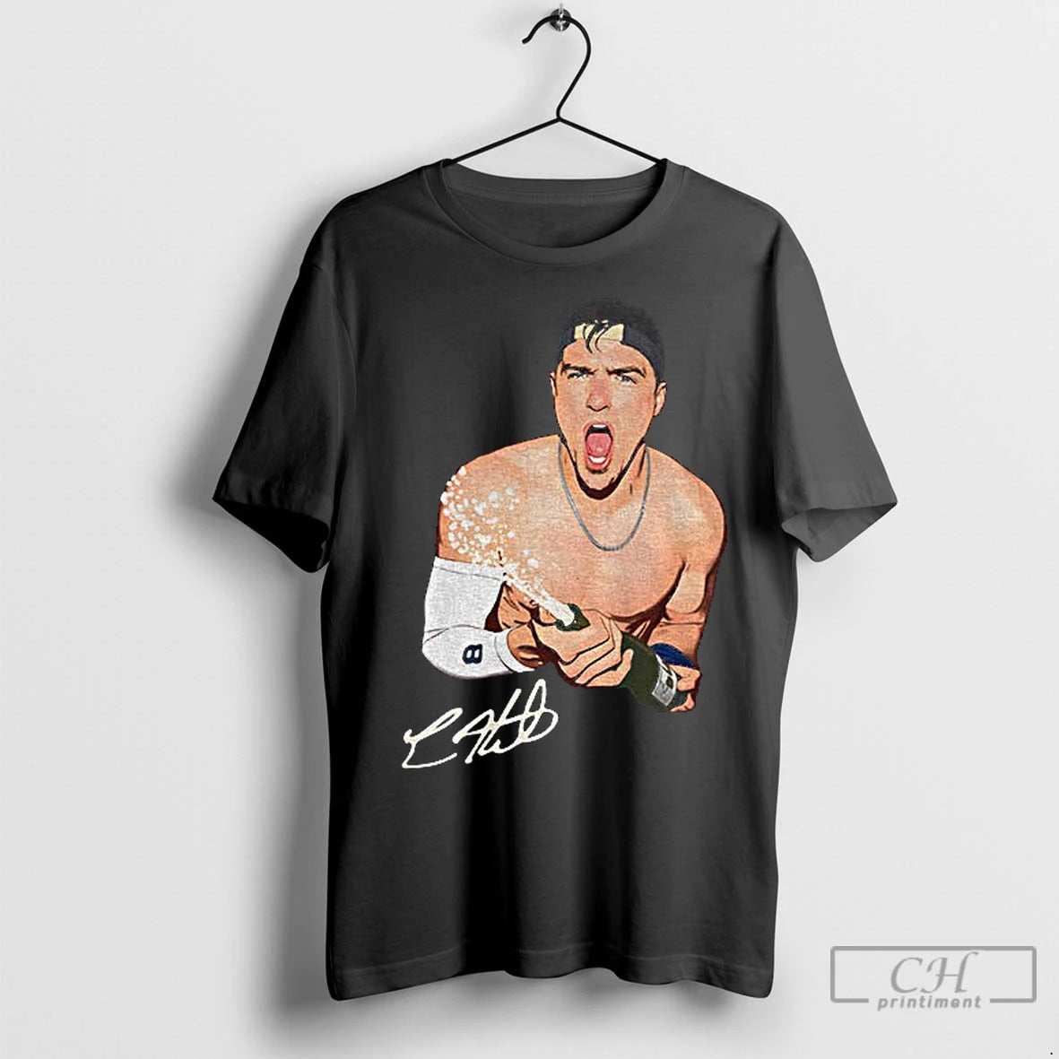Classic Kike Hernandez Shirtless Champions Celebration Los Angeles Dodgers Mlb World Series Signature