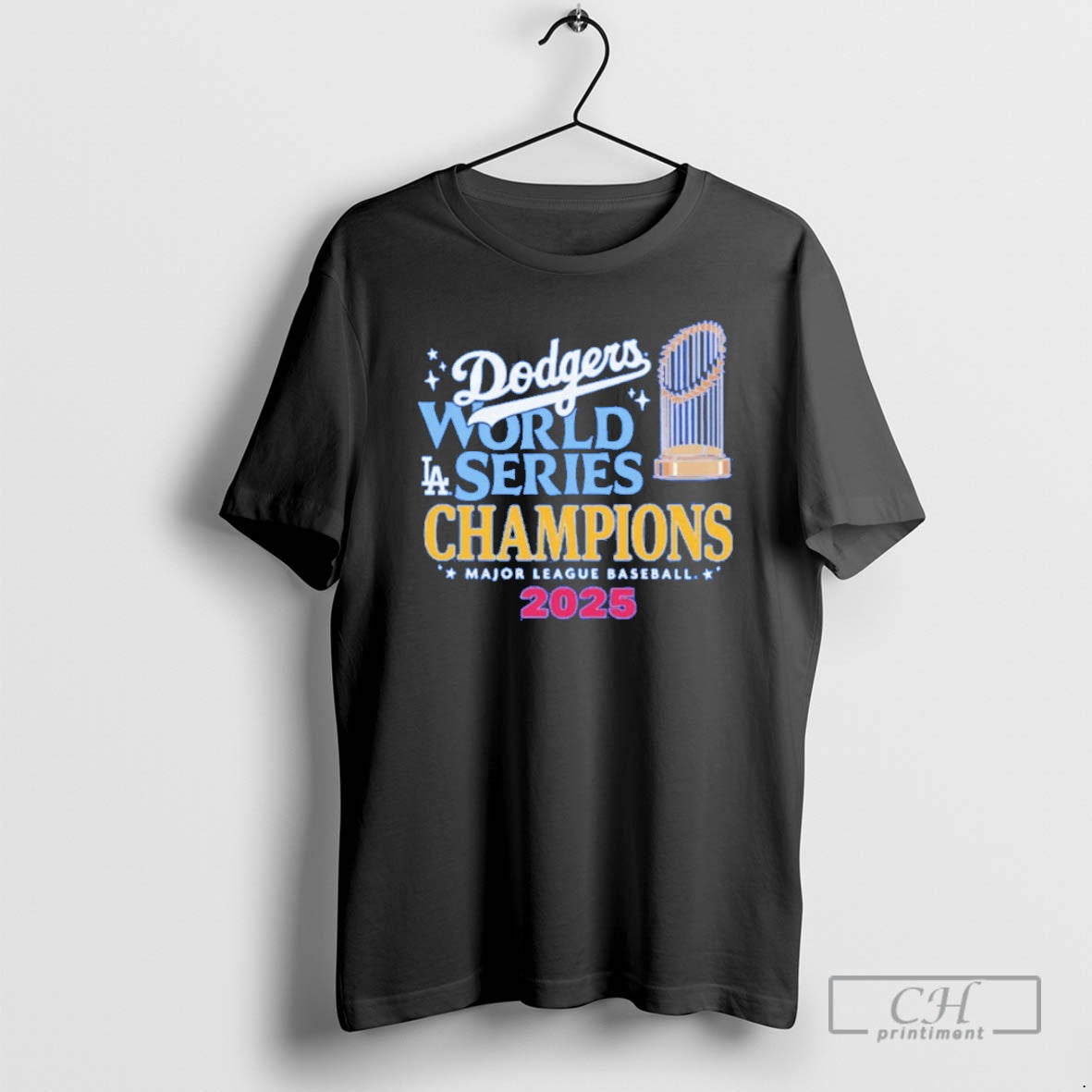 Classic Los Angeles Dodgers 2025 World Series Champions Trophy Vintage Blue Shirt Sweater