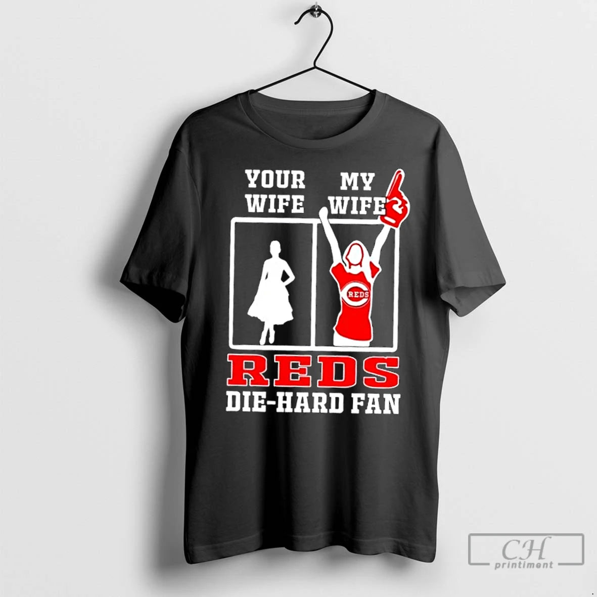 Classic My Wife Cincinnati Reds Baseball Die Hard Fan