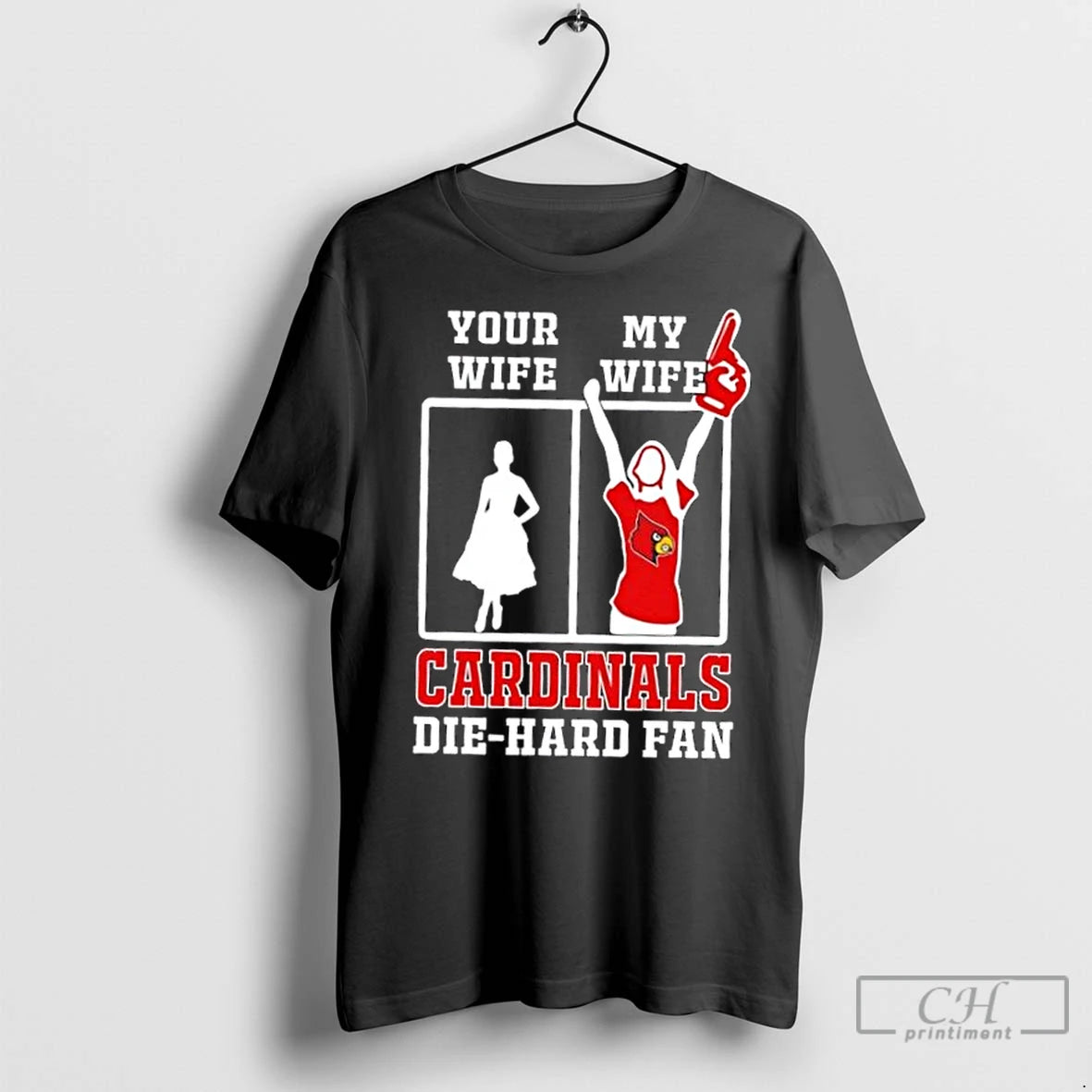 Classic My Wife Louisville Cardinals Football Die Hard Fan