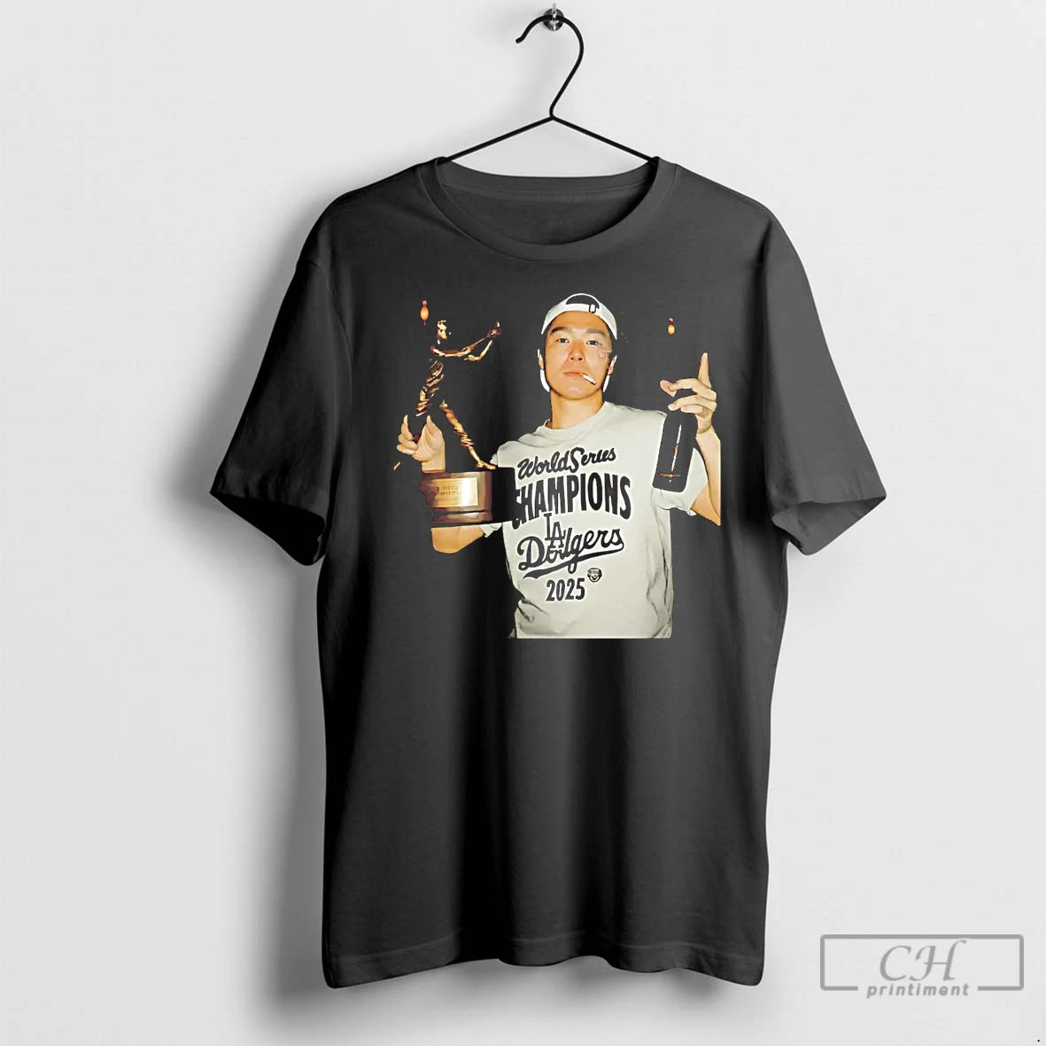 Classic Yoshinobu Yamamoto Smoking Trophy 2025 Dodgers Champion