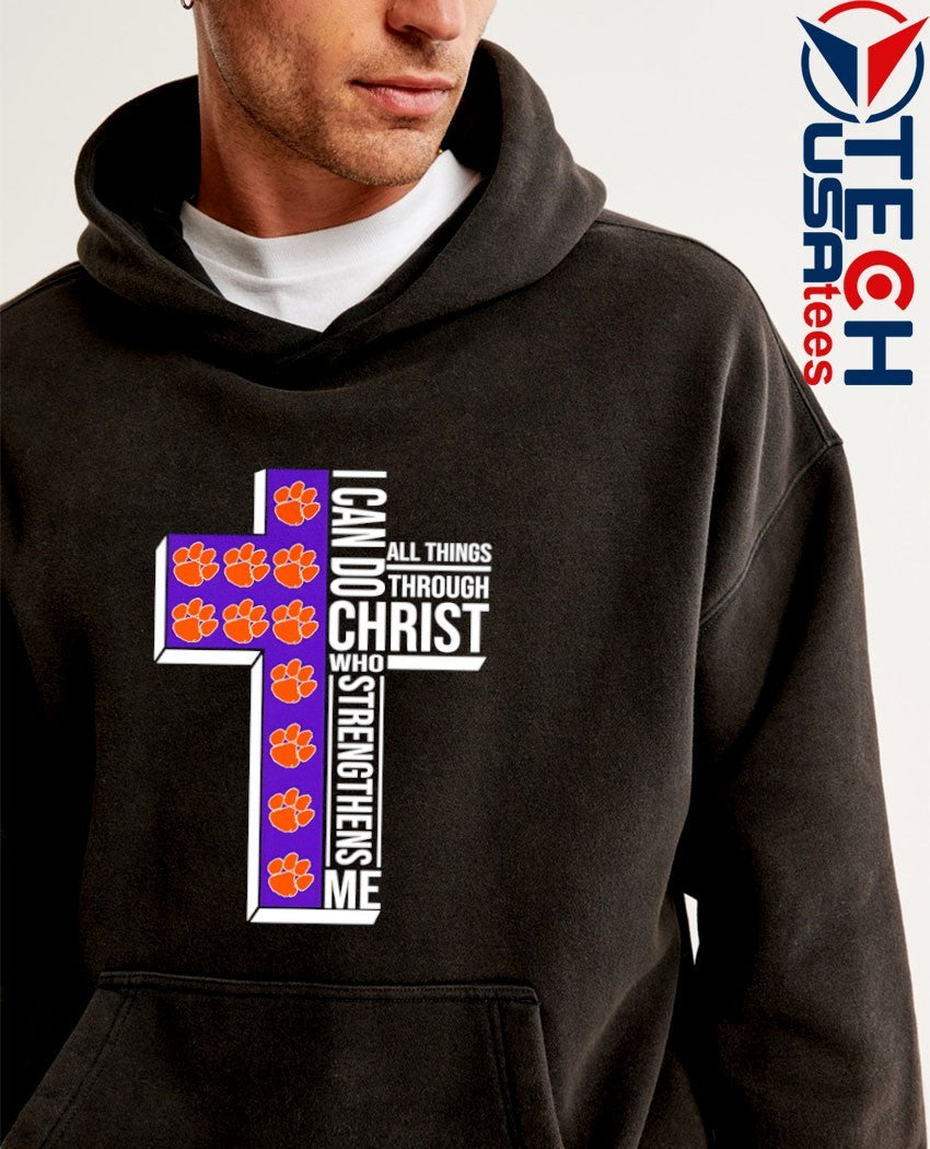 Clemson Tigers Women’s Basketball cross I can do all things through christ who strengthens me shirt