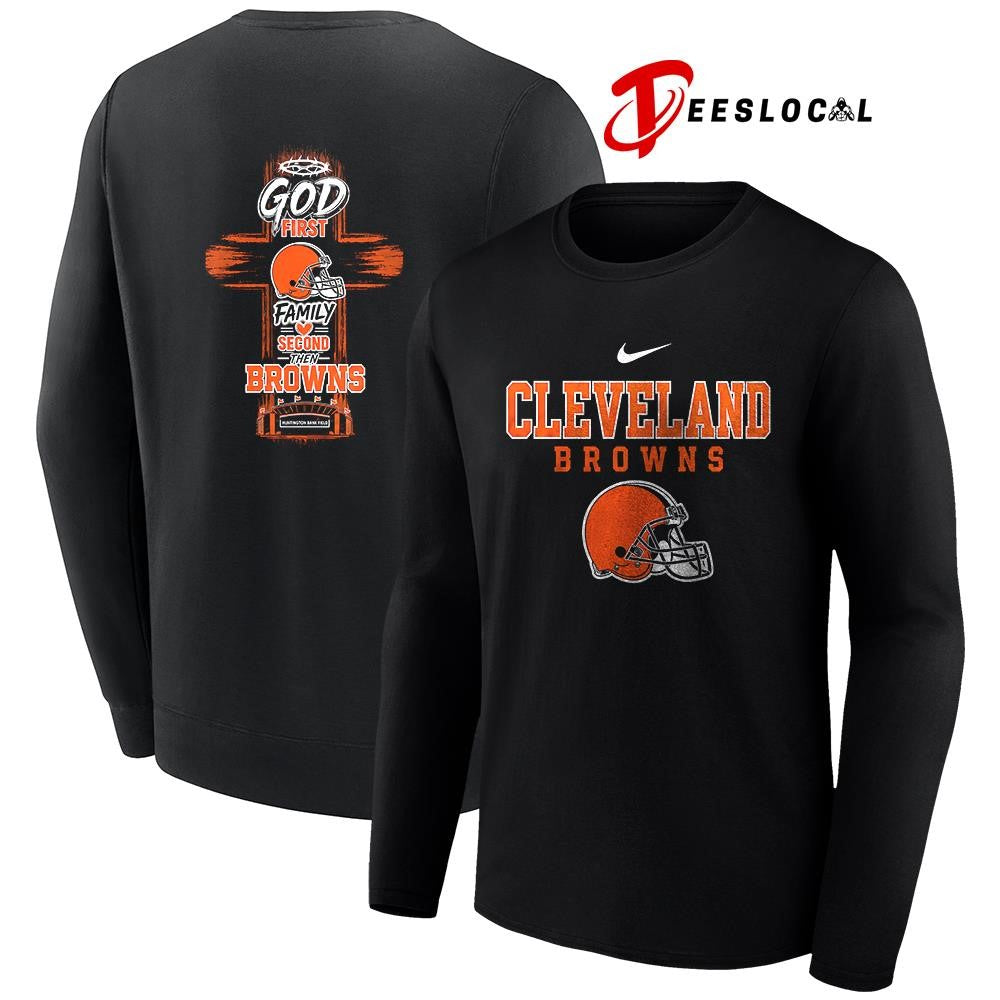 Cleveland Browns God first family second cross shirt