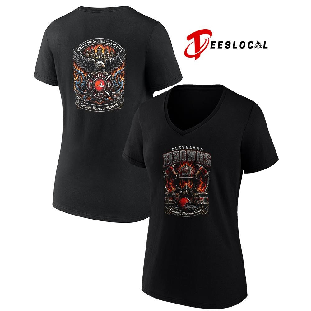 Cleveland Browns x through fire and water service beyond the call of duty shirt