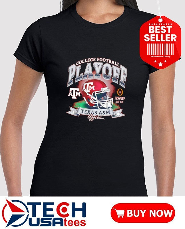 College Football Playoff 2025-2026 Texas A and M Aggies helmet shirt