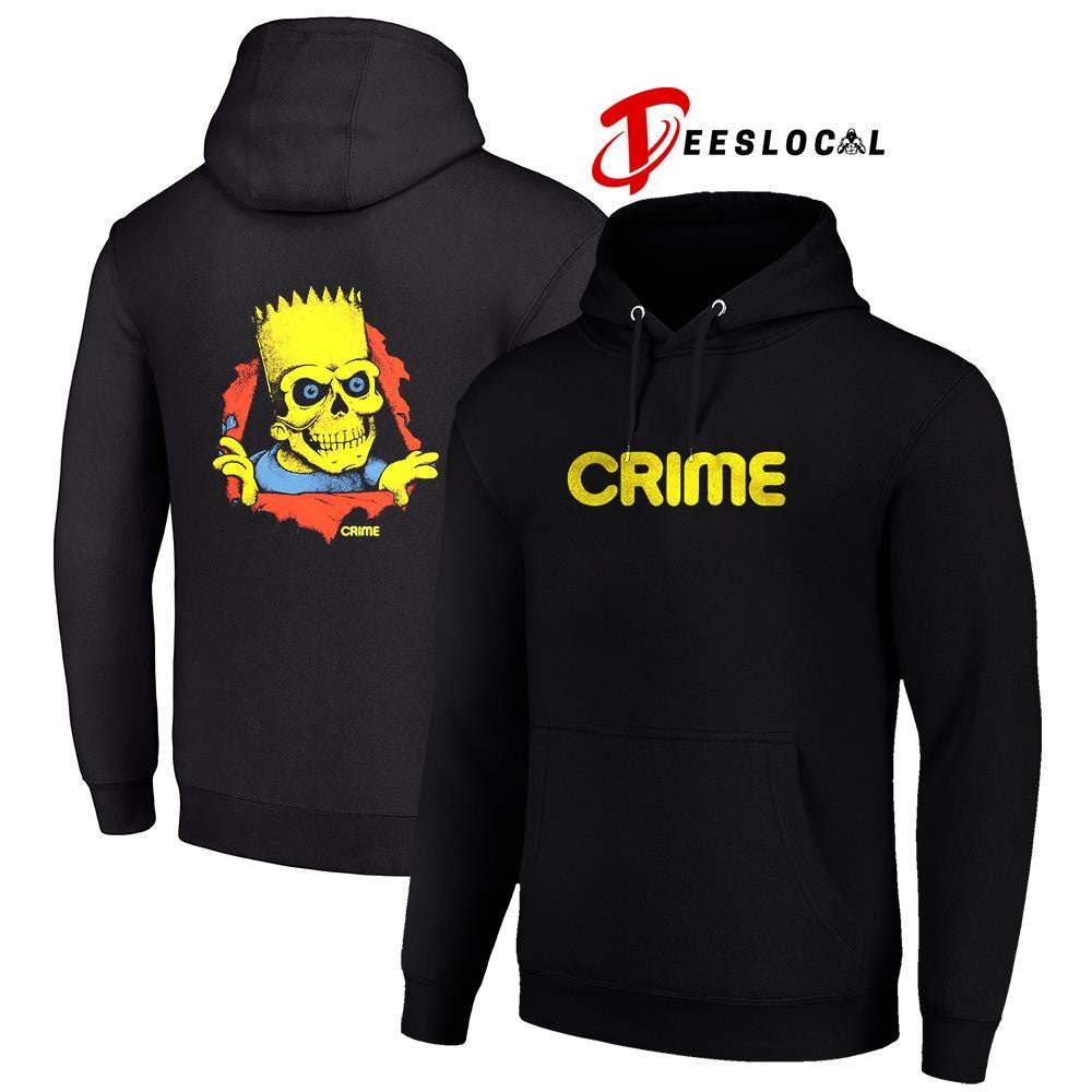 Crime x Bart Red Skull cartoon shirt