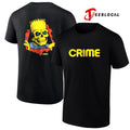 Crime x Bart Red Skull cartoon shirt