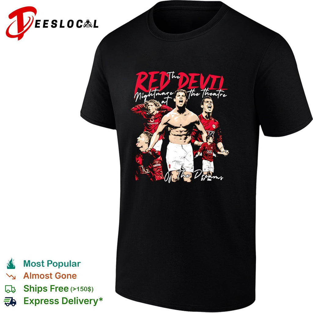Cristiano Ronaldo Manchester United red devil nightmare at the theatre of dreams portrait shirt