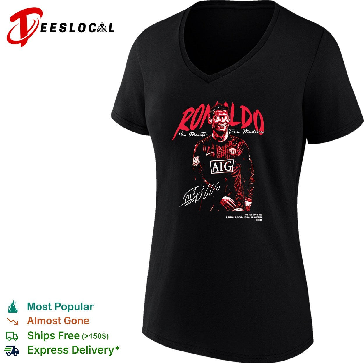 Cristiano Ronaldo Manchester United the monster from Madeira signature shirt