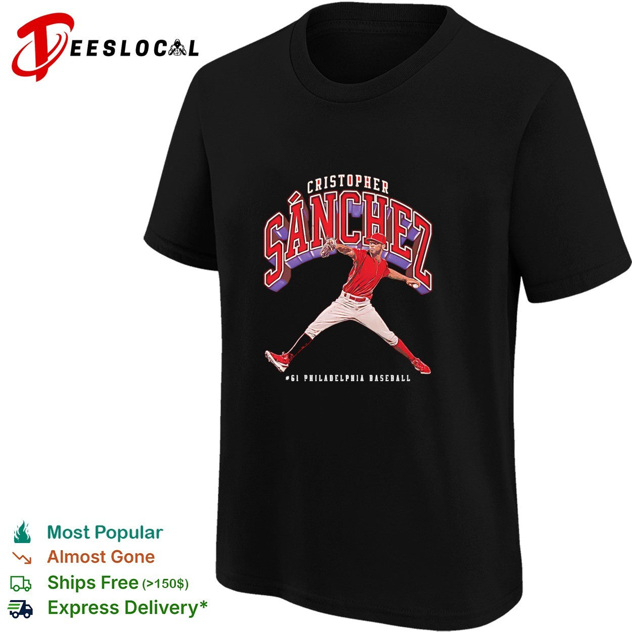 Cristopher Sanchez Philadelphia baseball number 61 shirt