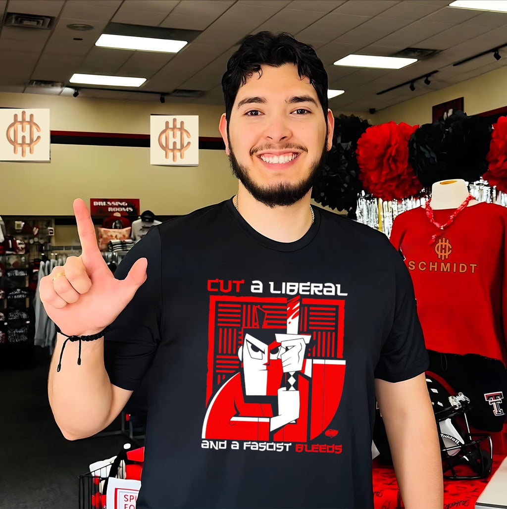 Cut a Liberal and a Fascist Bleeds Samurai Jack shirt