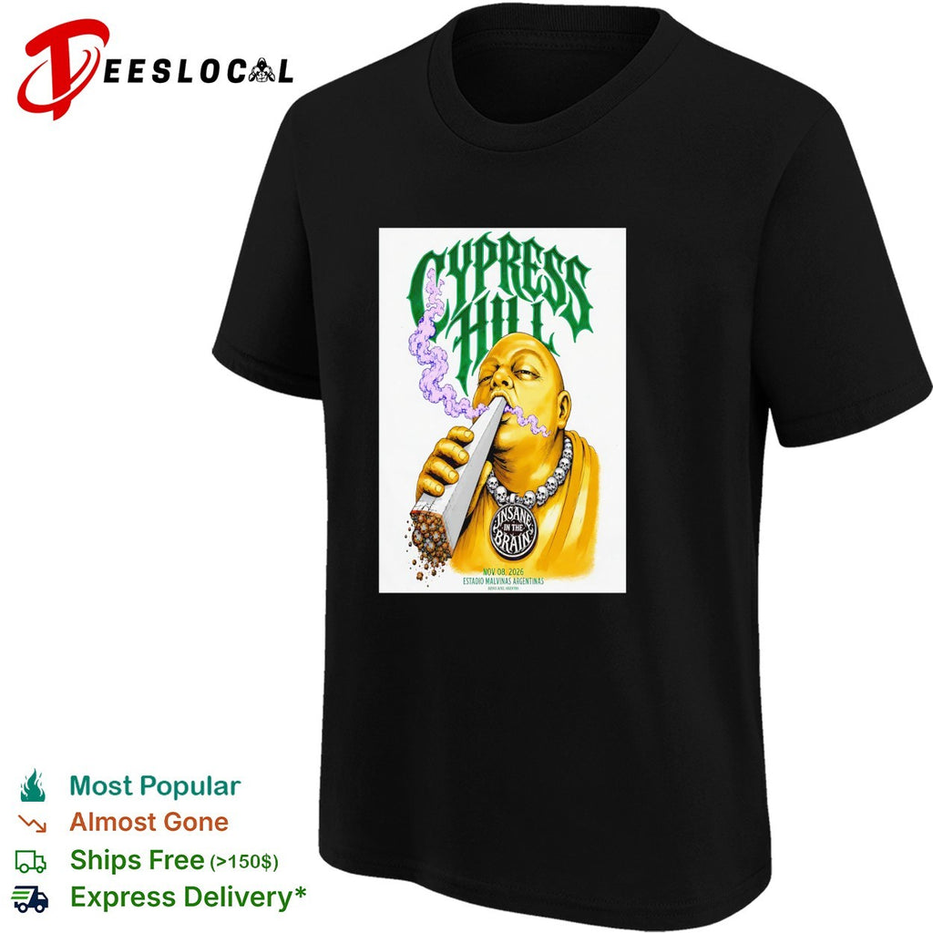 Cypress Hill Estadio Malvinas Argentinas 2026 poster shirt