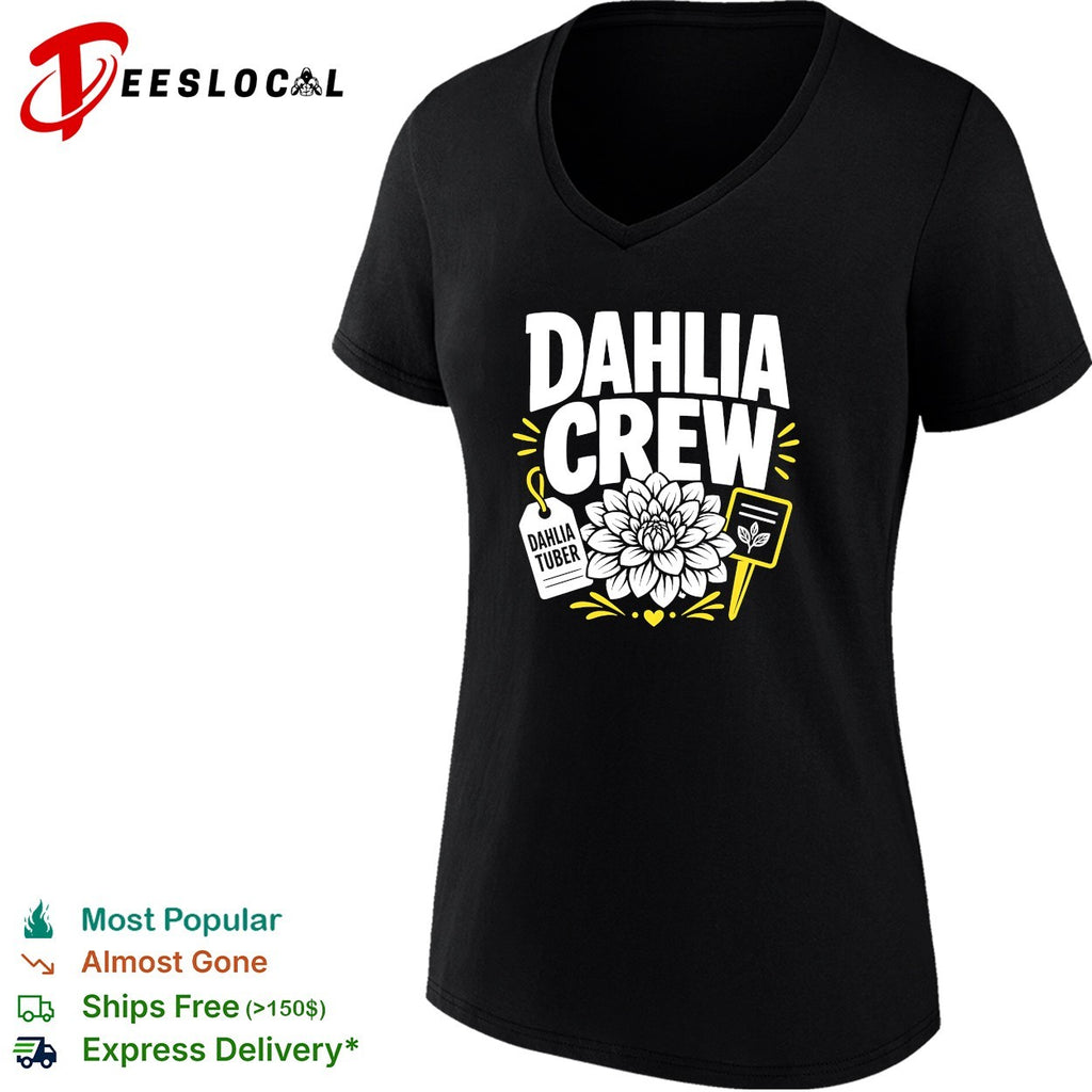 Dahlia crew tuber flower shirt