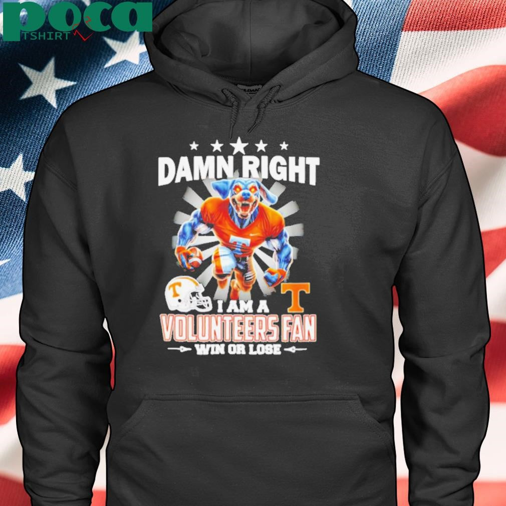 Damn right I am a Tennessee Volunteers fan win or lose 2024 2D T shirt