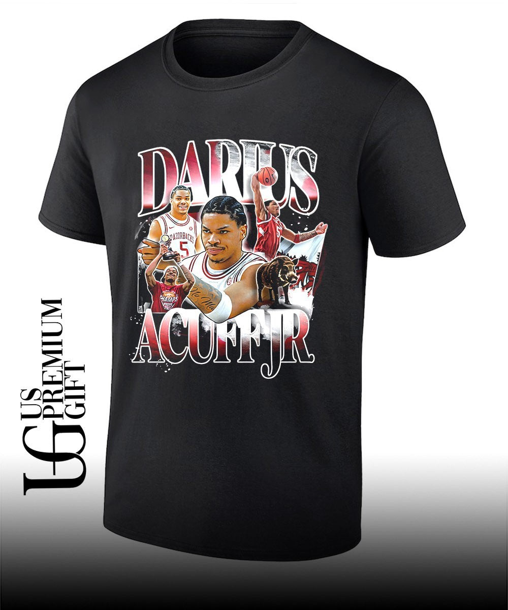 Darius Acuff Jr Arkansas Razorbacks NCAA Basketball Player graphic shirt