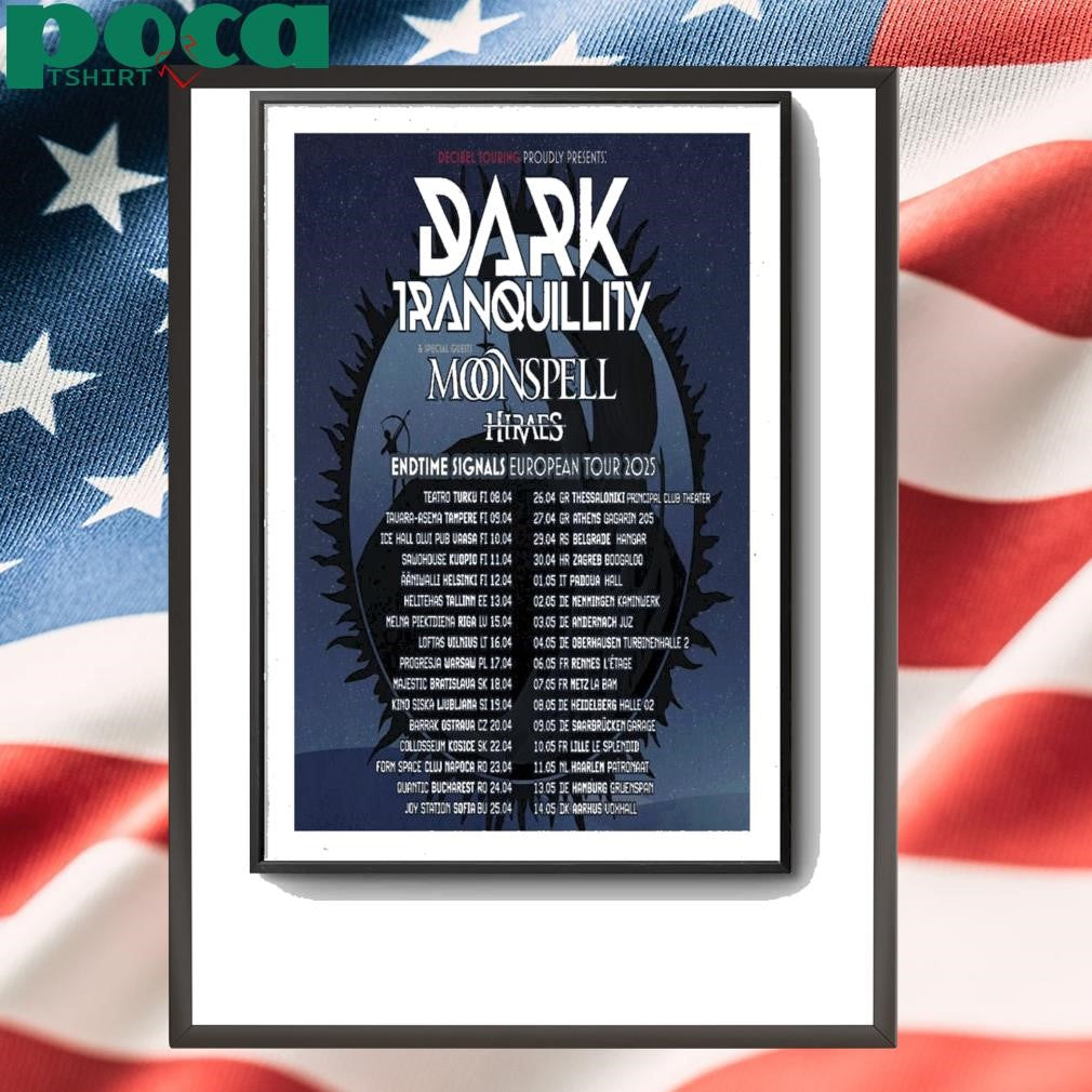 Dark Tranquillity Poster Endtime Signals European Tour 2025 shirt
