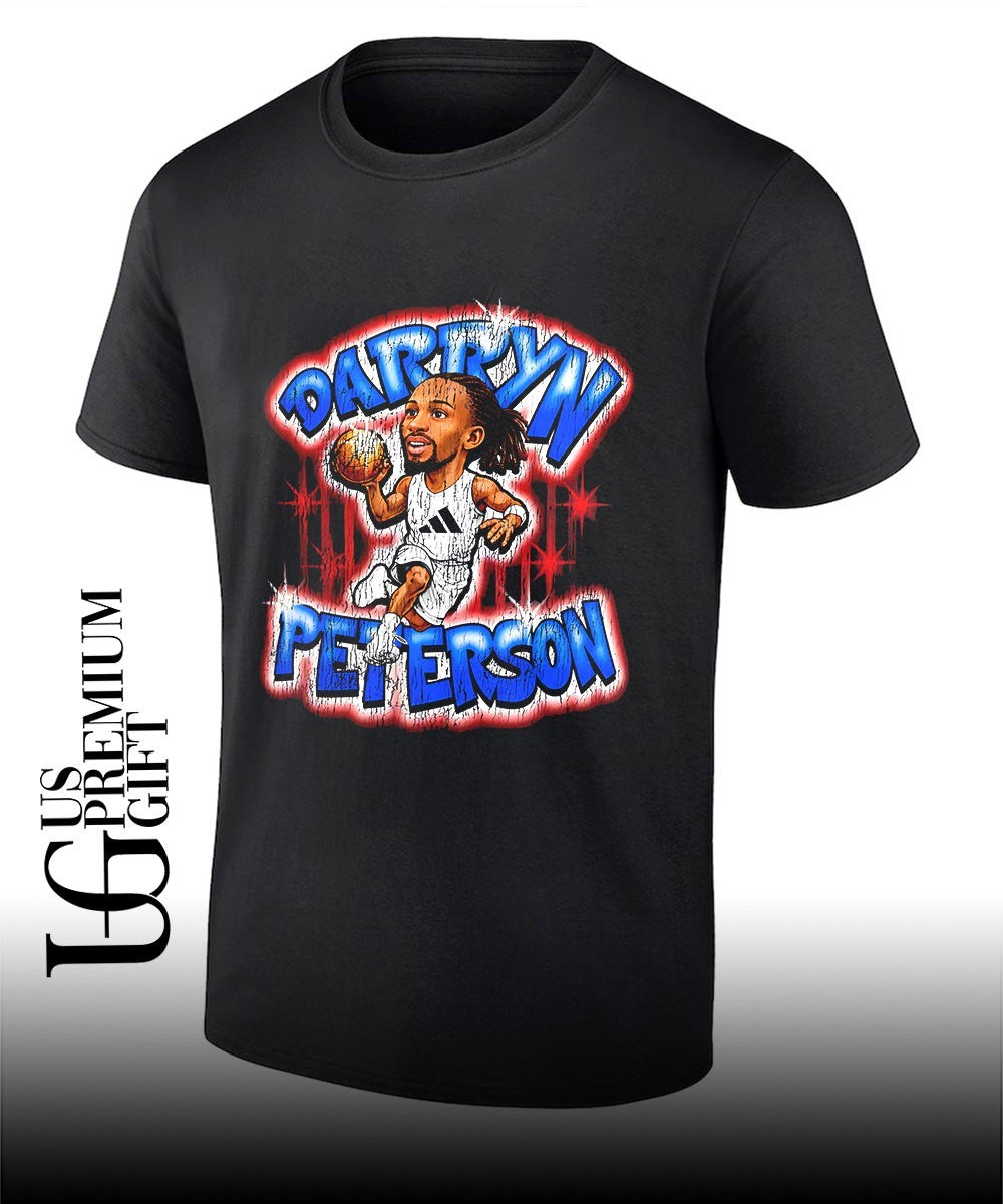 Darryn Peterson Utah Jazz Basketball player high school Prospect Darryn Peterson caricature shirt