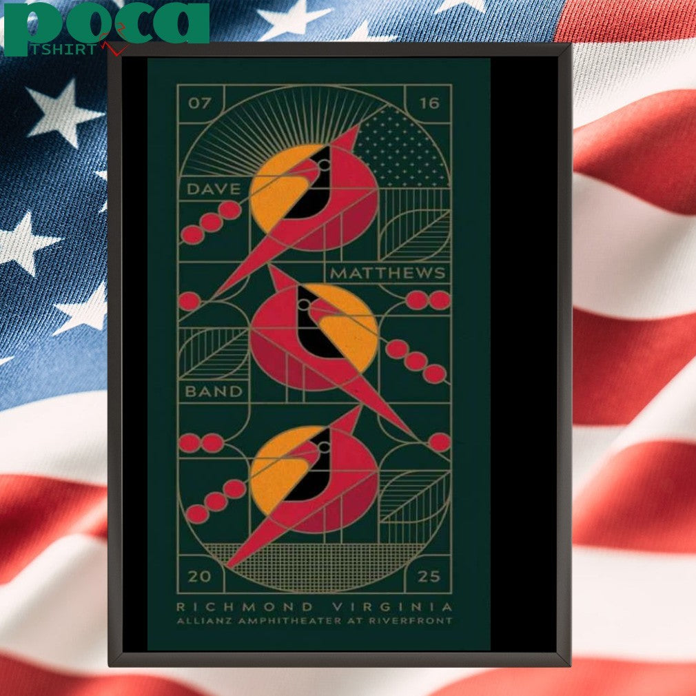 Dave Matthews Band Allianz Amphitheater at Riverfront in Richmond VA Jul 16 2025 Poster T-shirt