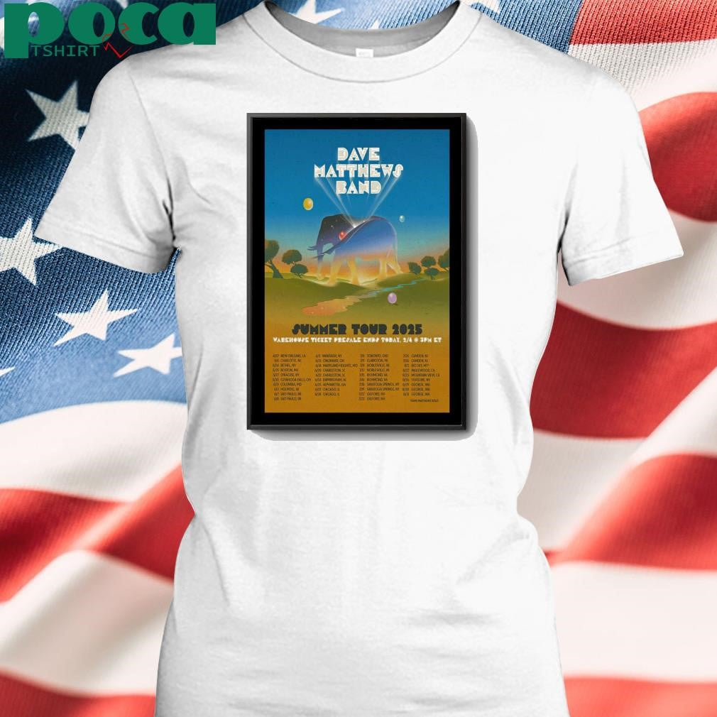 Dave Matthews Band Summer Tour 2025 Event Poster shirt
