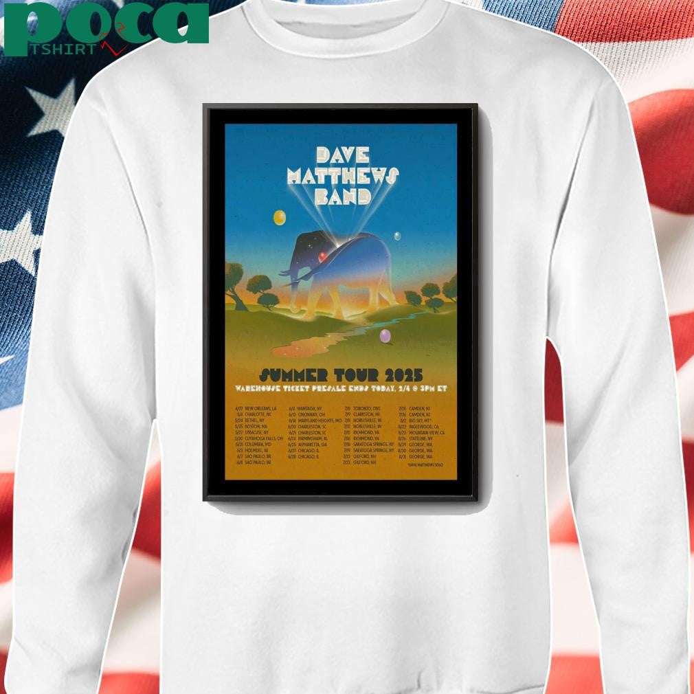 Dave Matthews Band Summer Tour 2025 Event Poster shirt