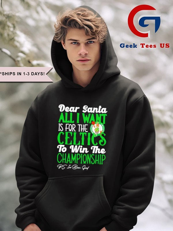 Dear Santa all I want is for the Boston Celtics NBA to win the Championship shirt