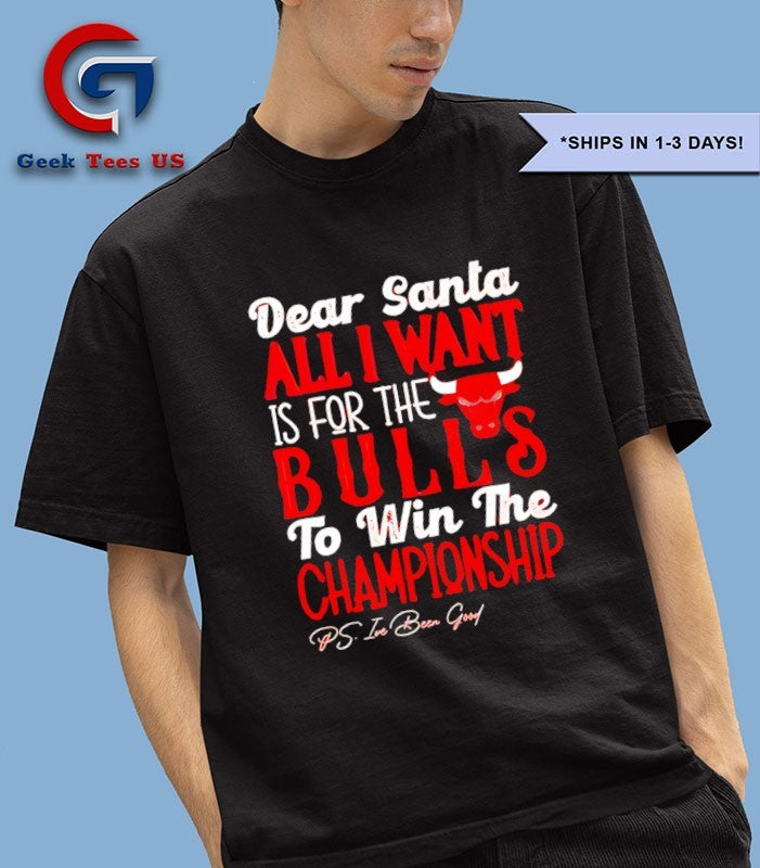 Dear Santa all I want is for the Chicago Bulls NBA to win the Championship shirt