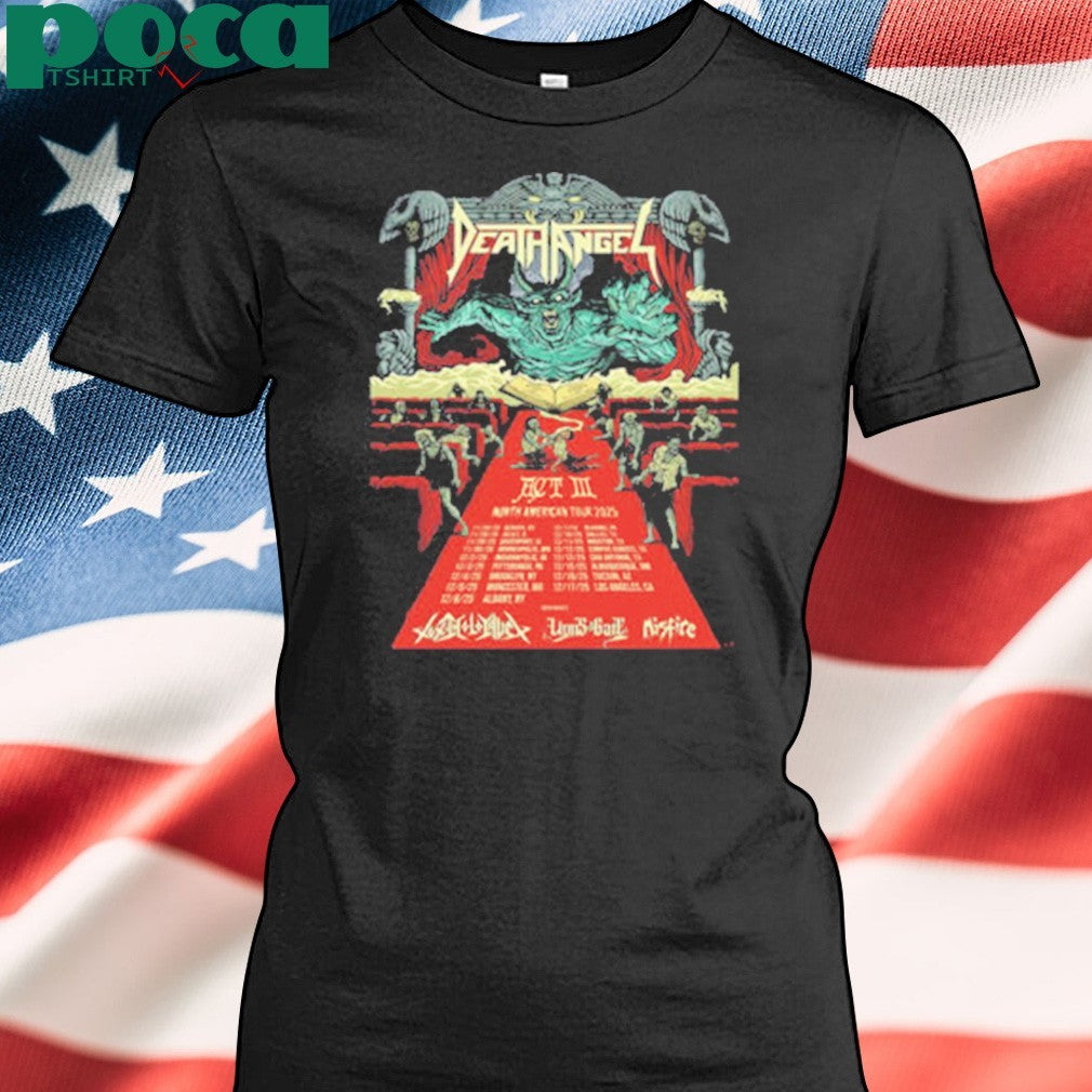 Death Angel Act III North American Tour 2025 Poster Schedule Tour Dates Unisex T-Shirt