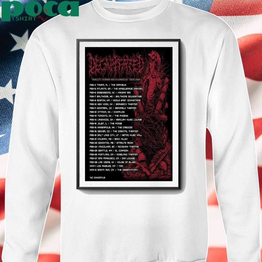 Decapitated Poster Nihility Across North America Tour 2025 shirt