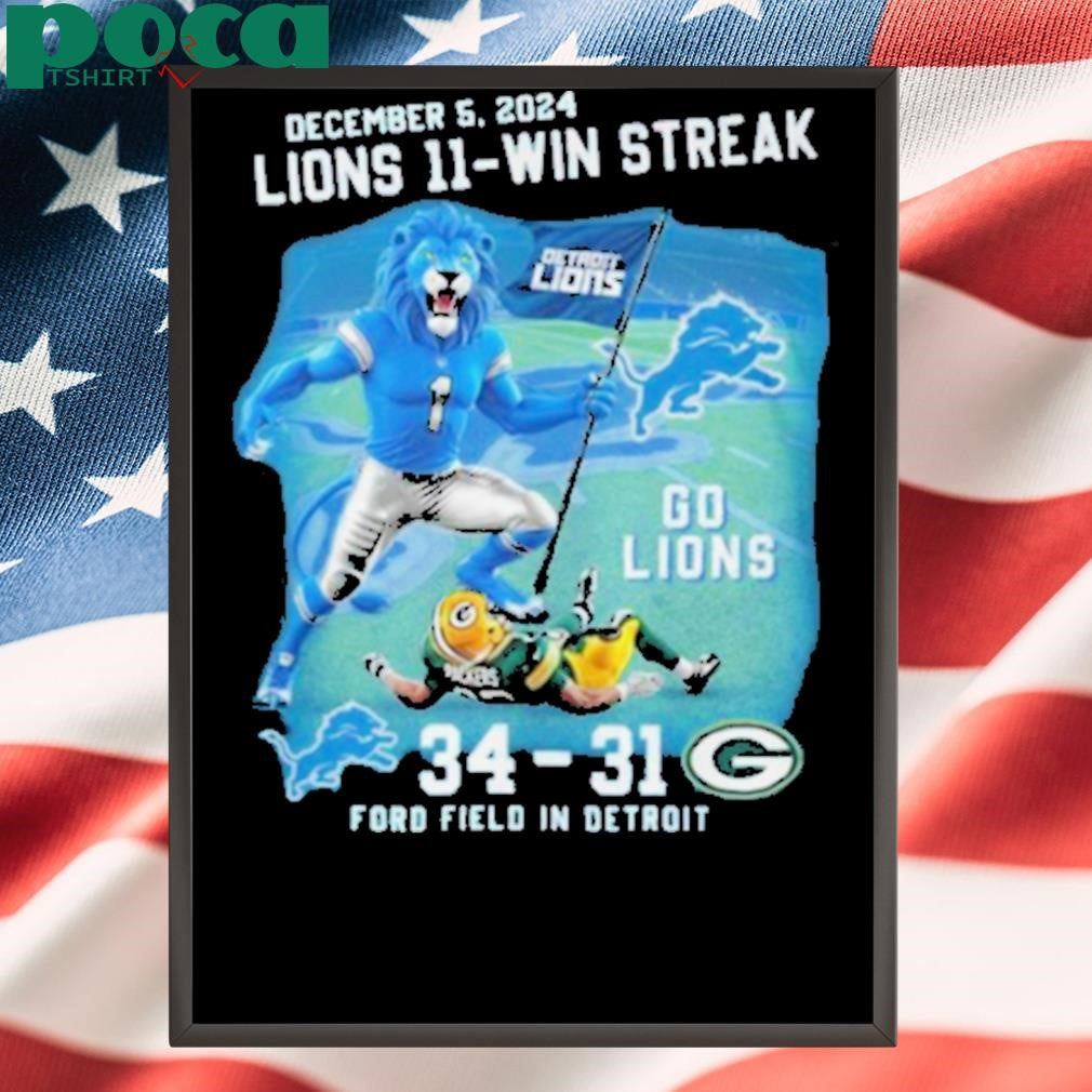 December 5, 2025 Detroit Lions 11 Win Streak Champions Ford Field In Detroit Shirt