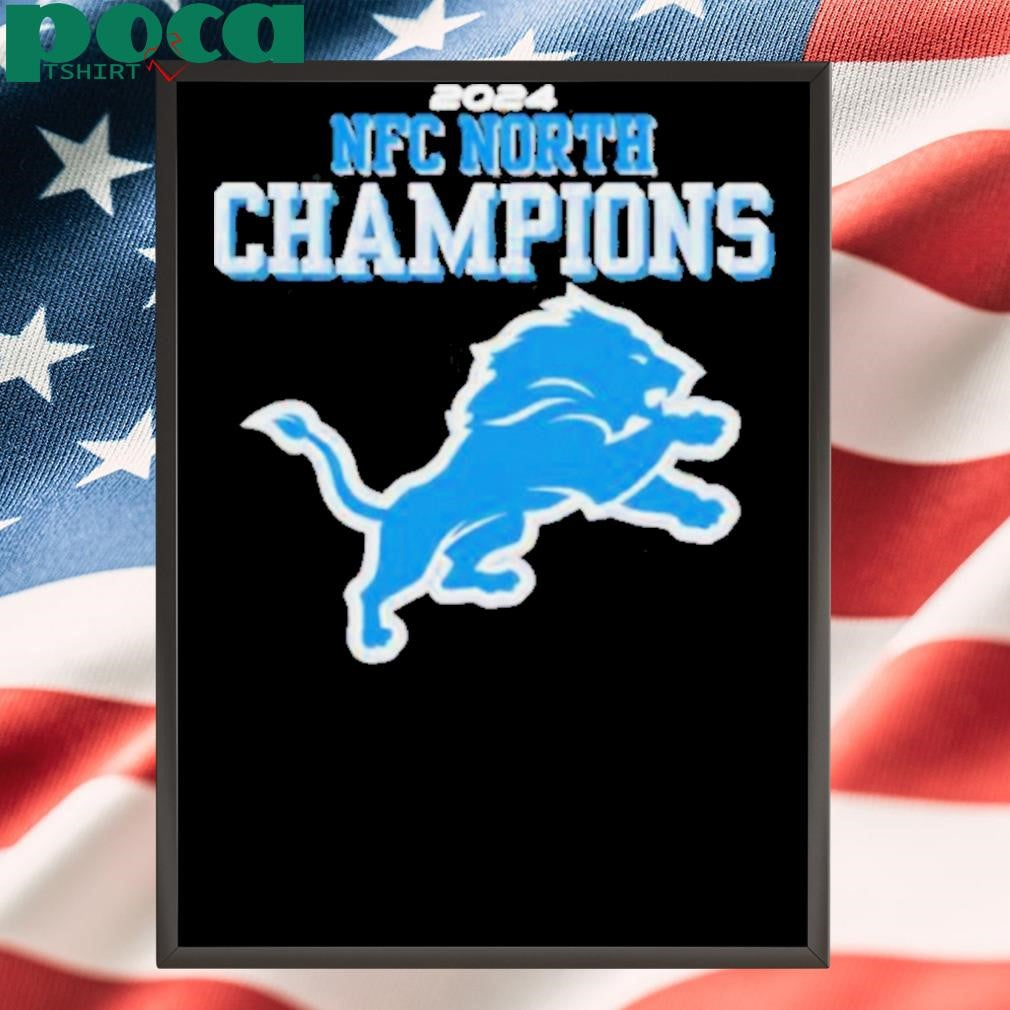 Detroit Football 2024 NFC North Division Champions Lions Logo Shirt
