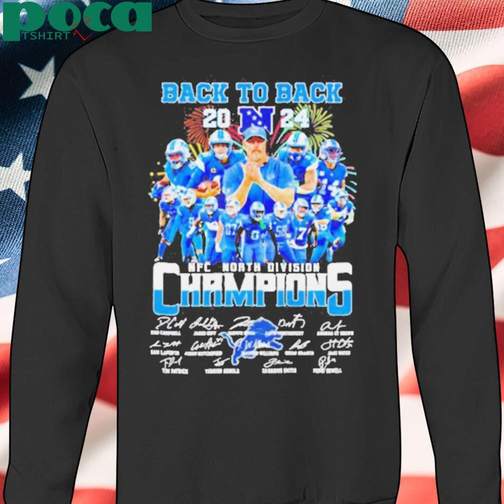 Detroit Lions back to back 2024 NFC North Division champions team players shirt