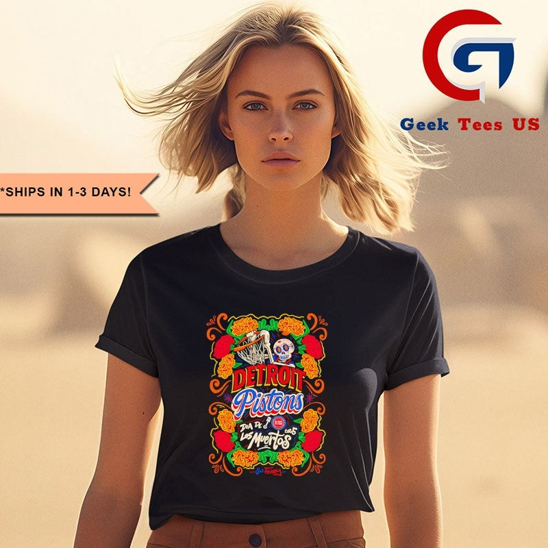 Detroit Pistons NBA Dia de los Muertos 2025 shirt