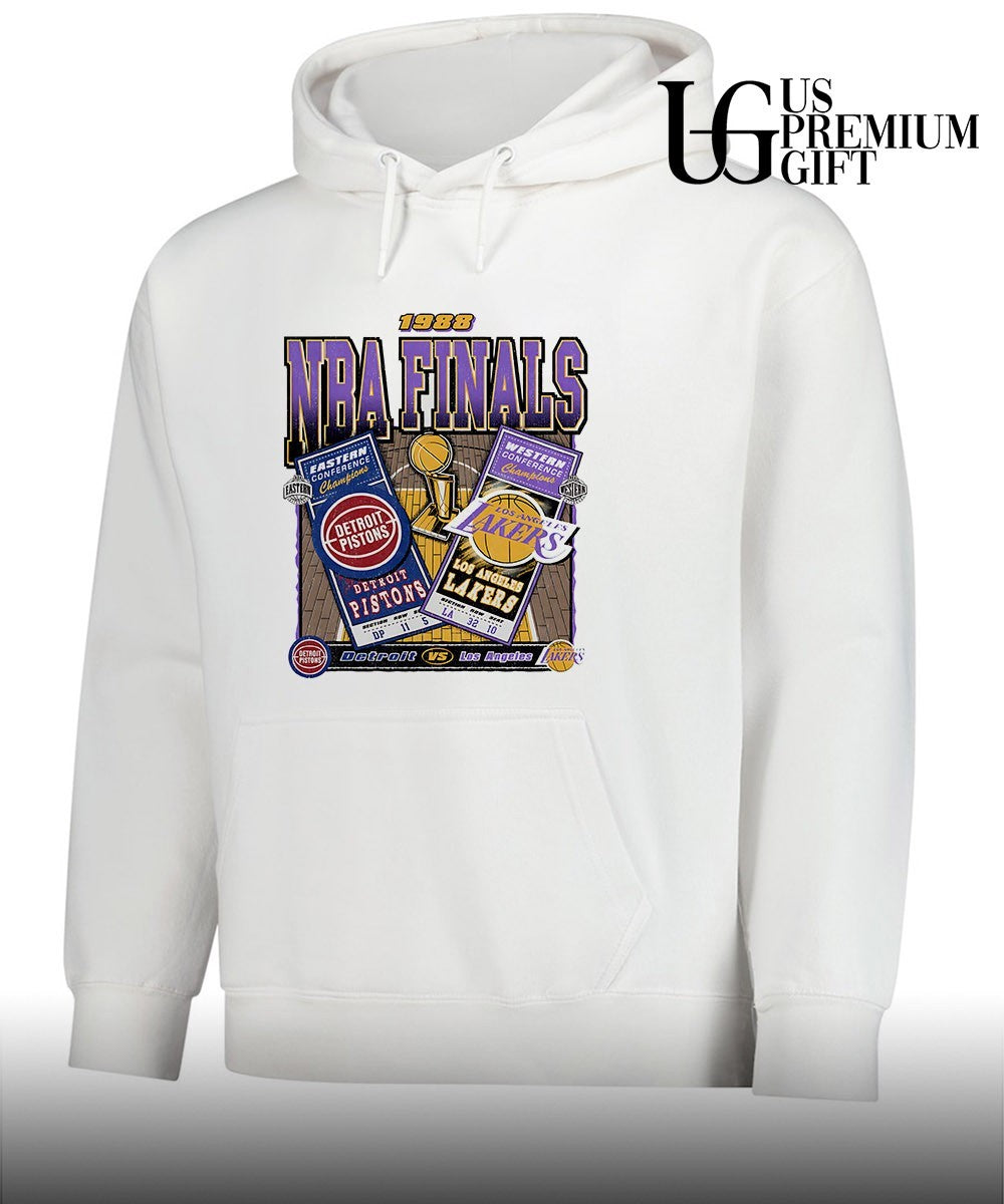 Detroit Pistons vs Los Angeles Lakers 1988 NBA Finals dueling vintage shirt