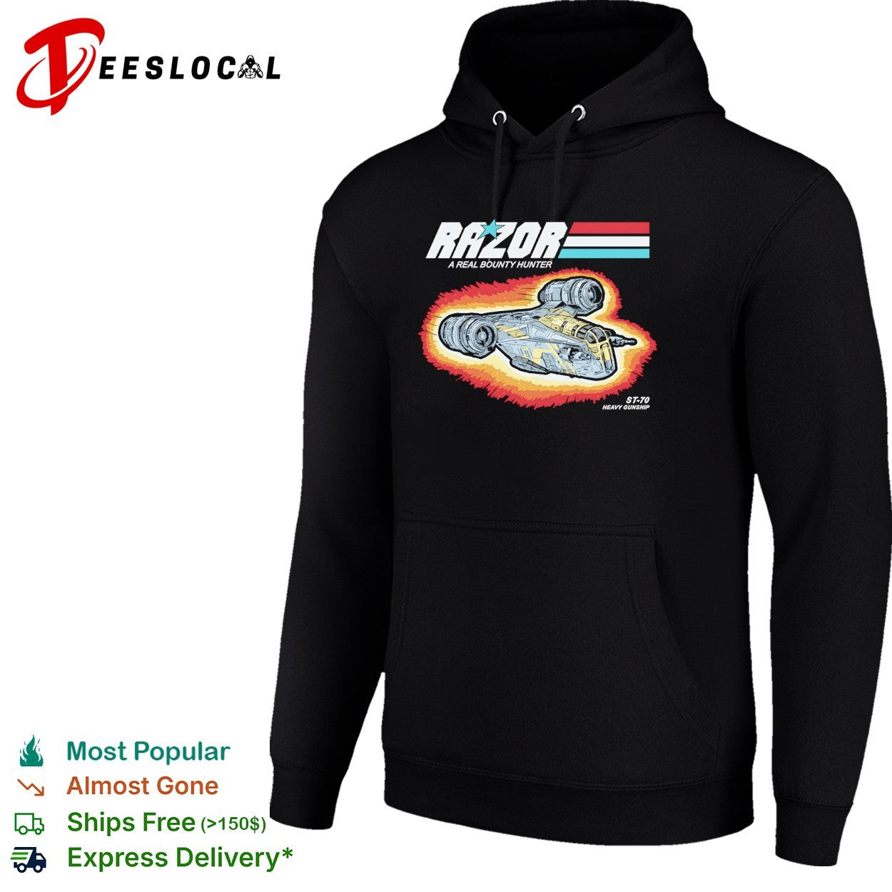 Din Djarin’s Razor Crest in the style of GI Joe shirt